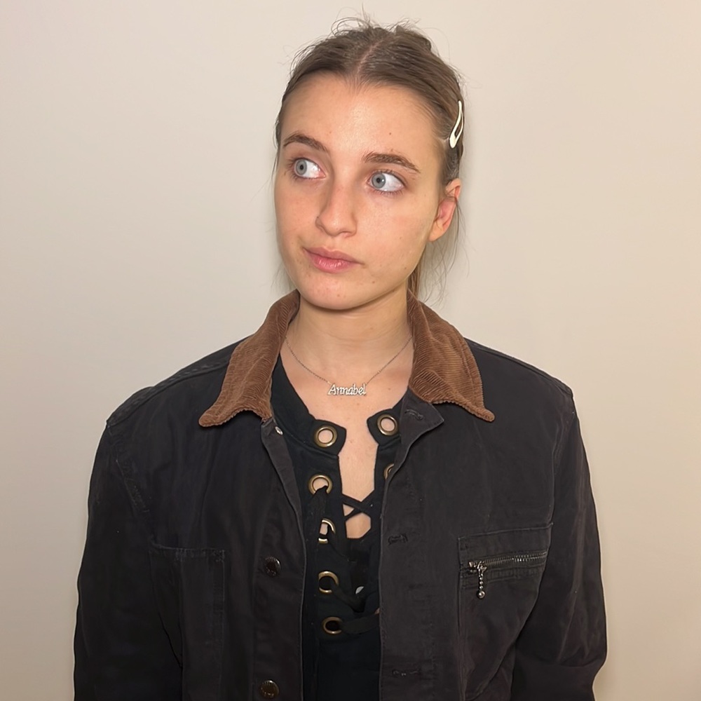 Zara Black Denim Jacket With Brown Corduroy Collar An… Gem